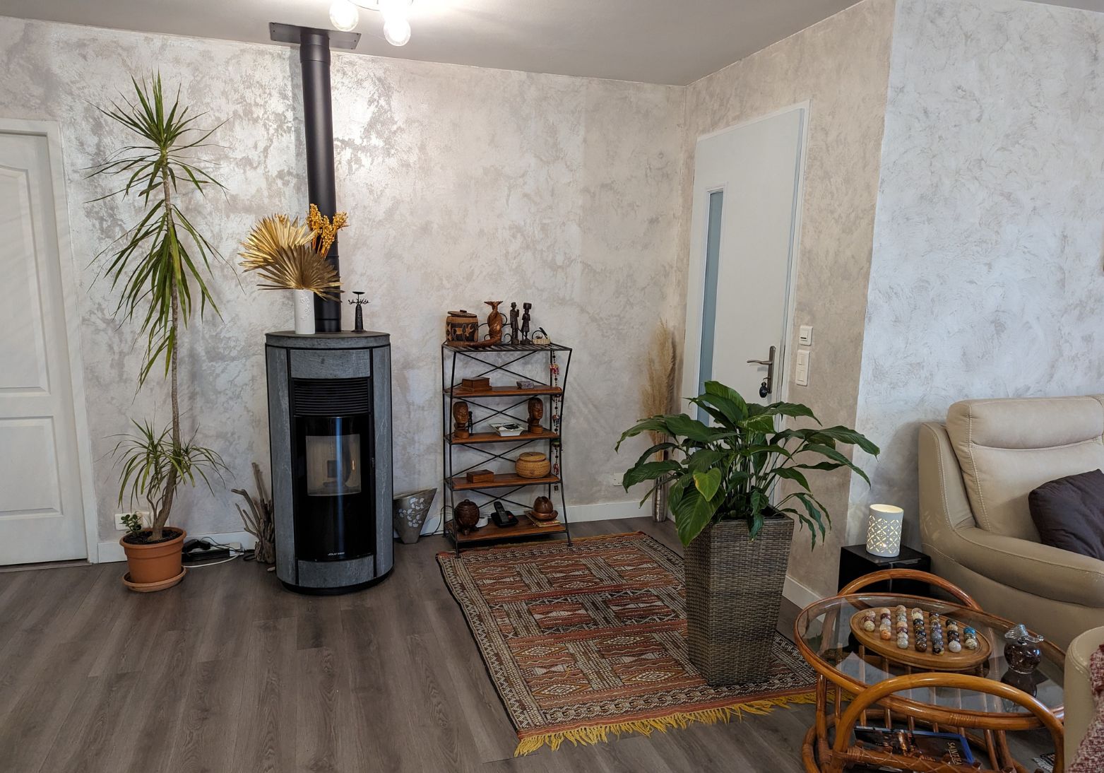 Rénovation entrée avec poele travaux maison Landes
